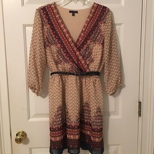 Cream dress with belt